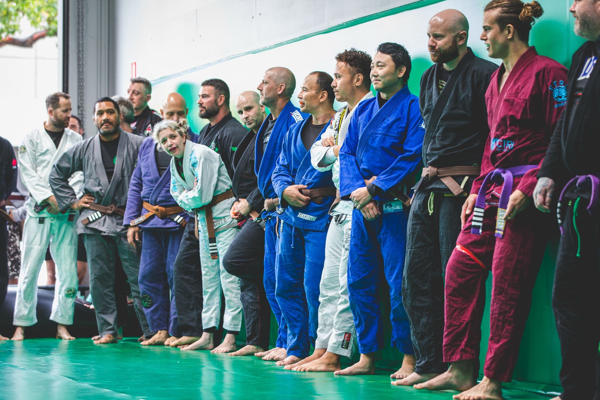 Renegade BJJ students enjoy a break from training will making friends